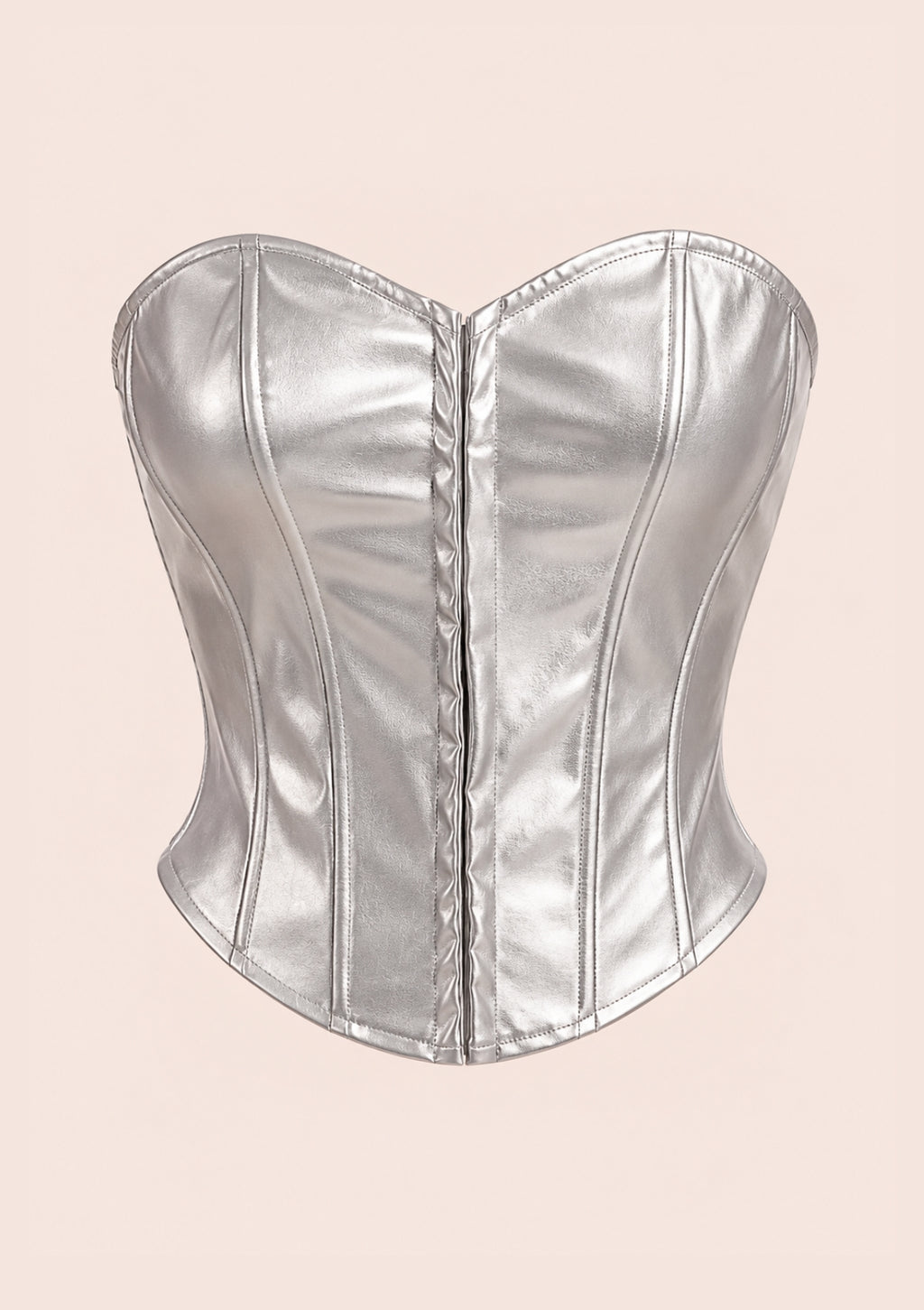 Silver Strapless Corset Top