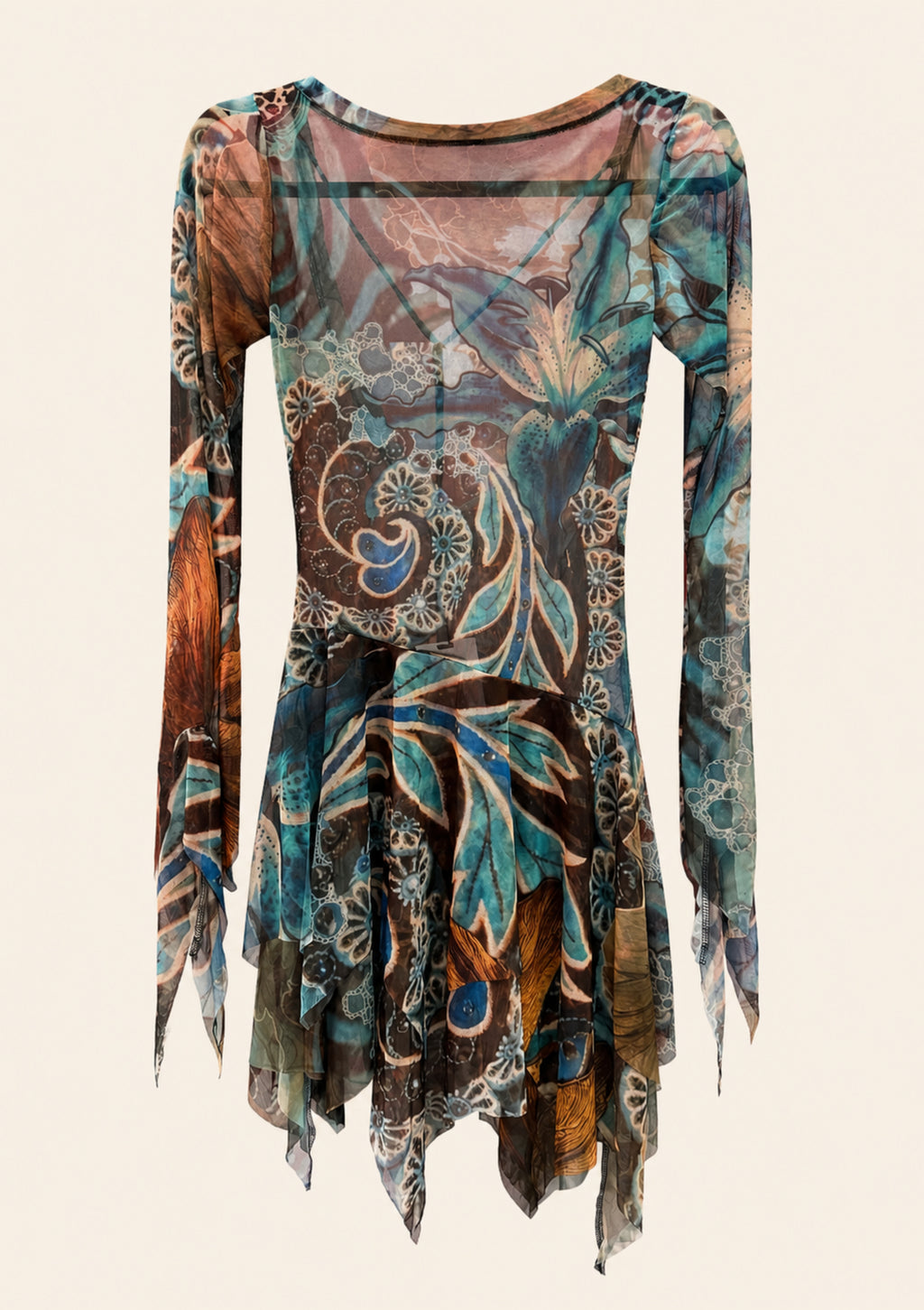 Backless Mesh Mini Dress Stilyana Art