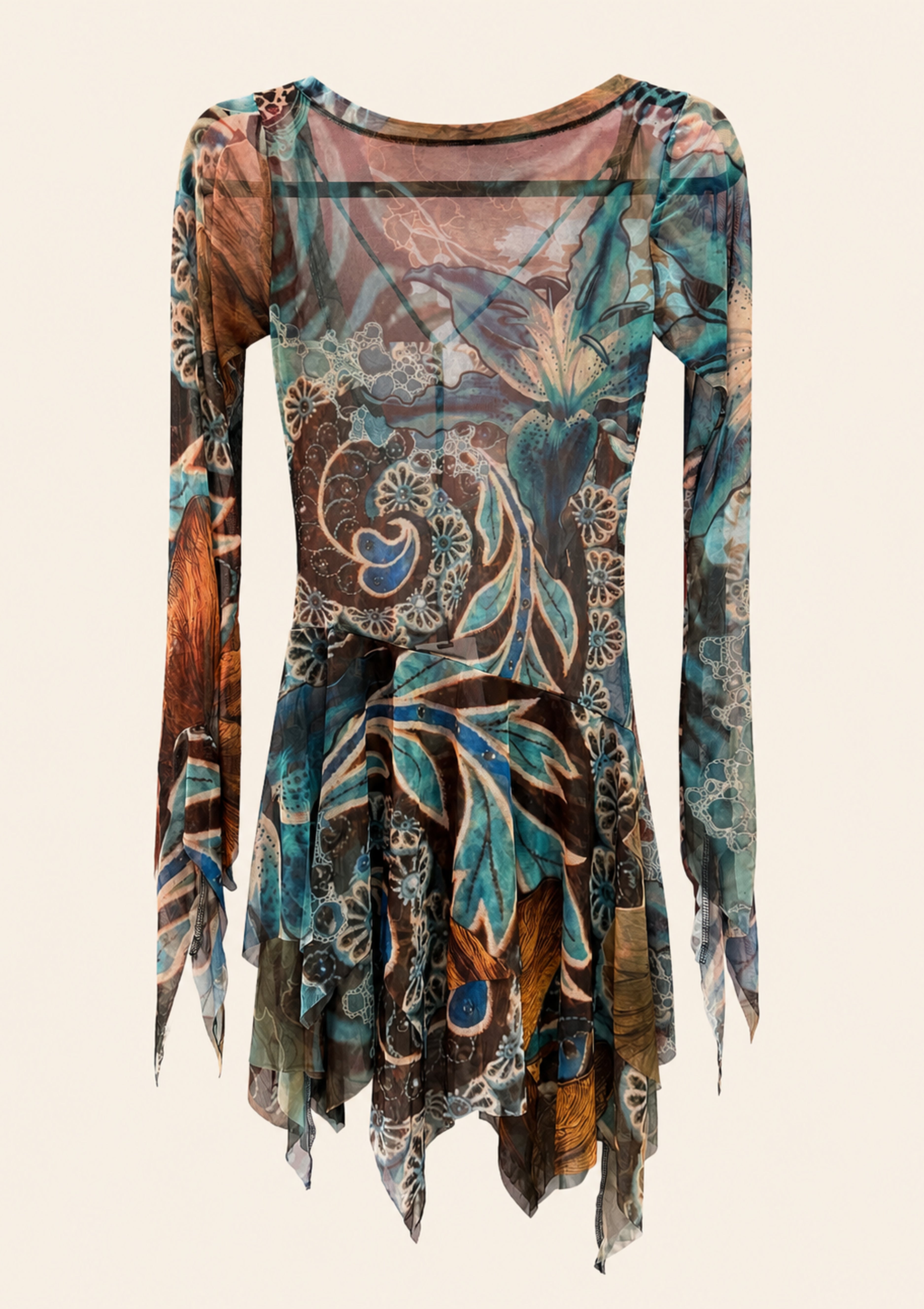 Backless Mesh Mini Dress Stilyana Art