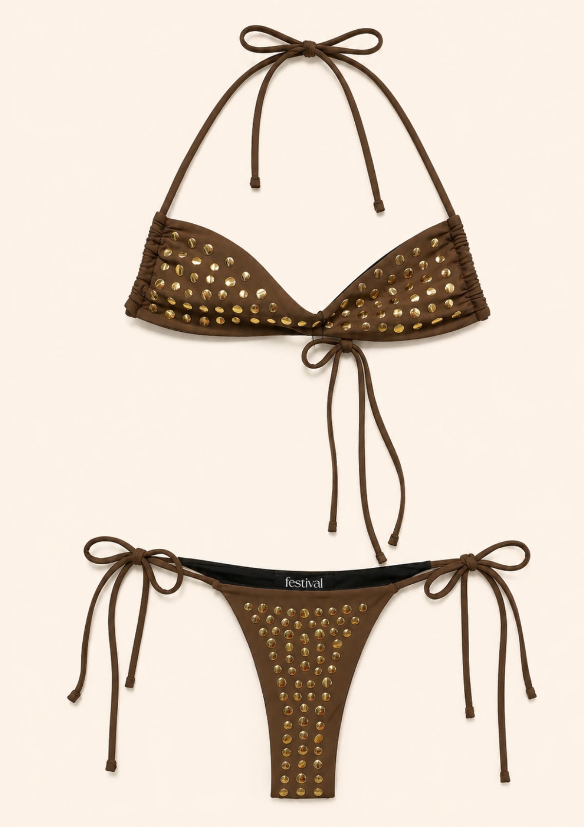 Studded Tie-Side Bikini Set