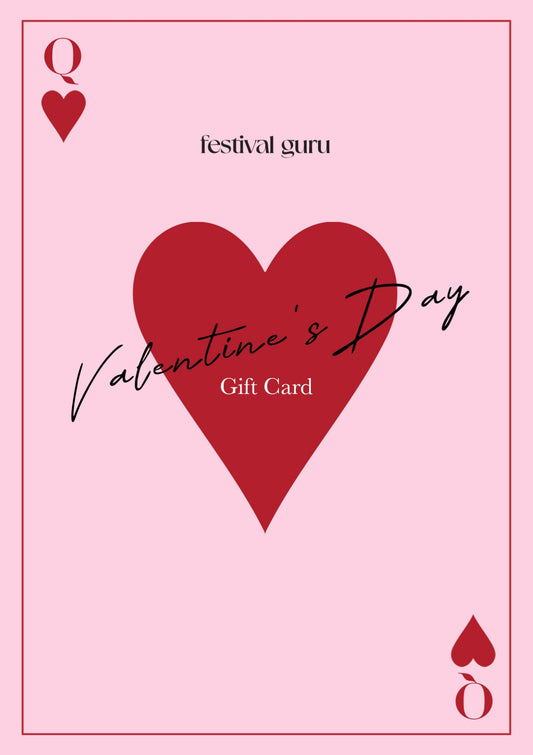 Valentine's Day gift card with a red heart on a pink background