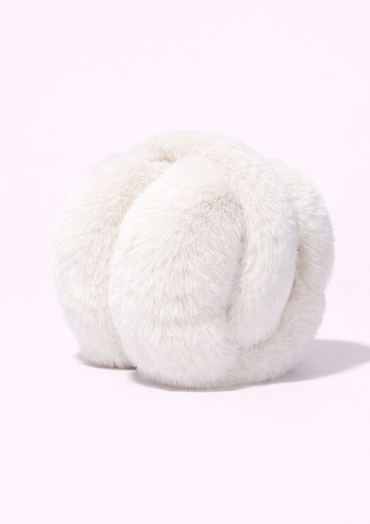 White fluffy ear muffs 
