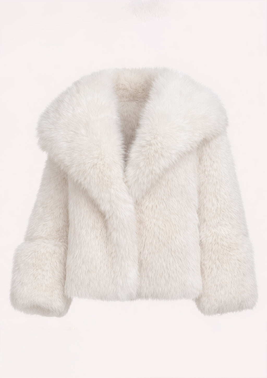 White fluffy jacket on a white background