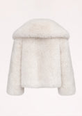 Load image into Gallery viewer, White fur coat with a hood on a white background
