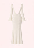 Load image into Gallery viewer, White pleated dress with long sleeves on a white background
