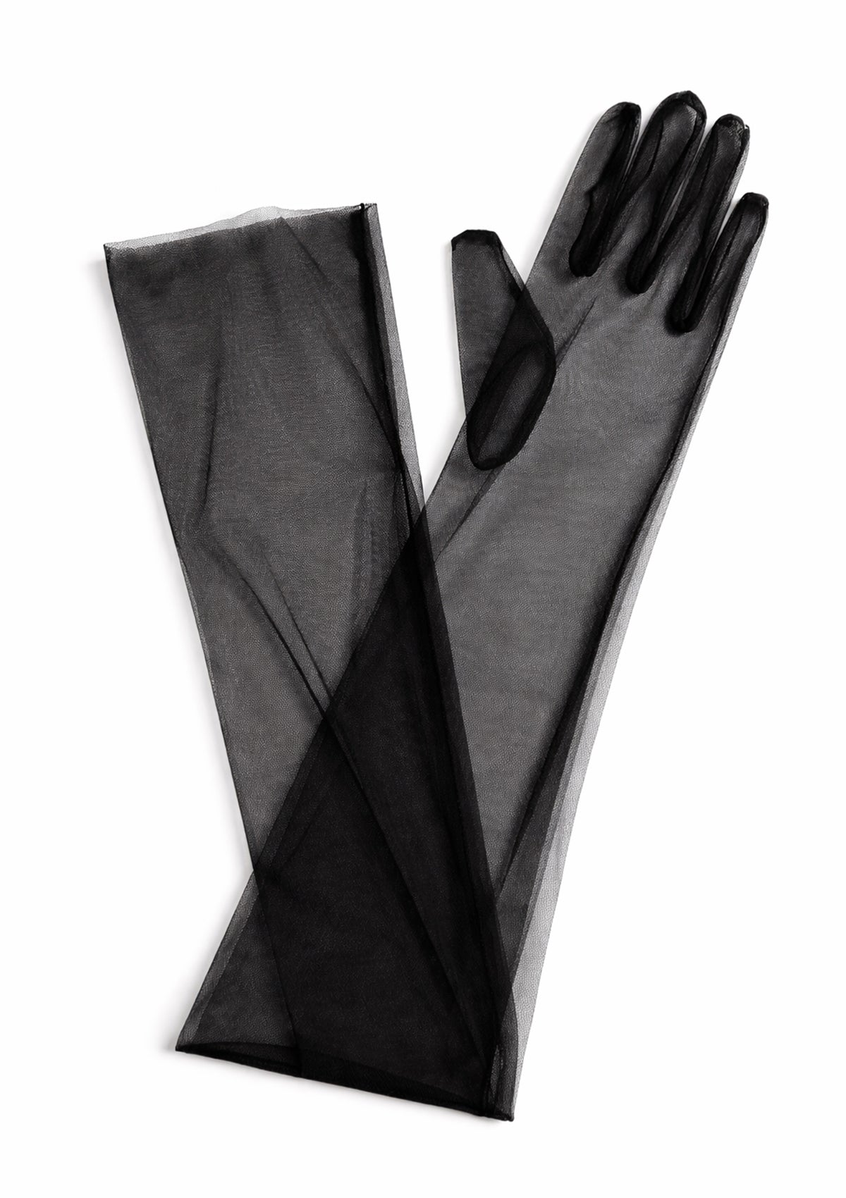 Pair of black gloves on a white background